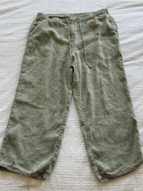 J. Jill Cropped Linen-Blend Pants